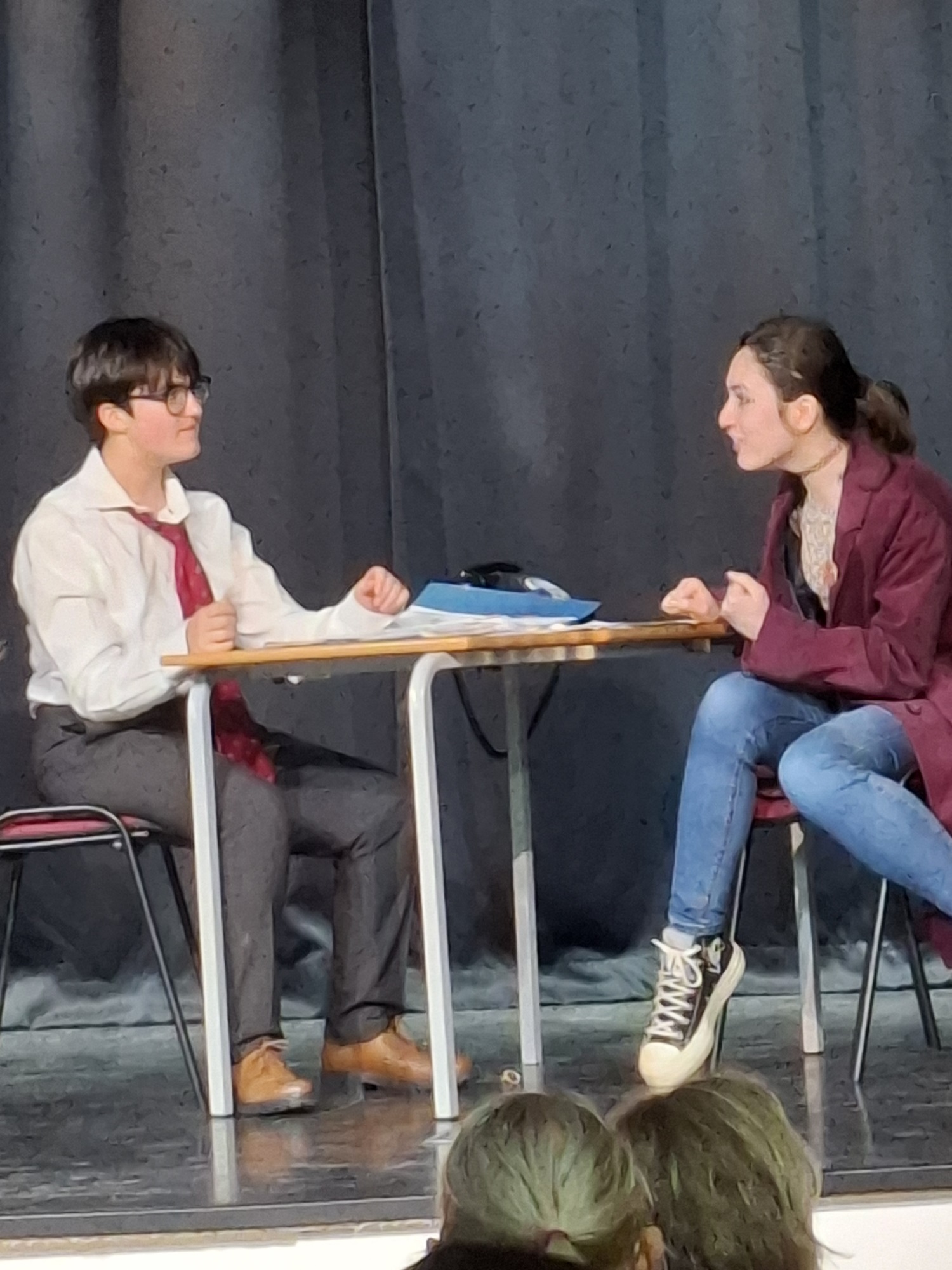 Students performing a play